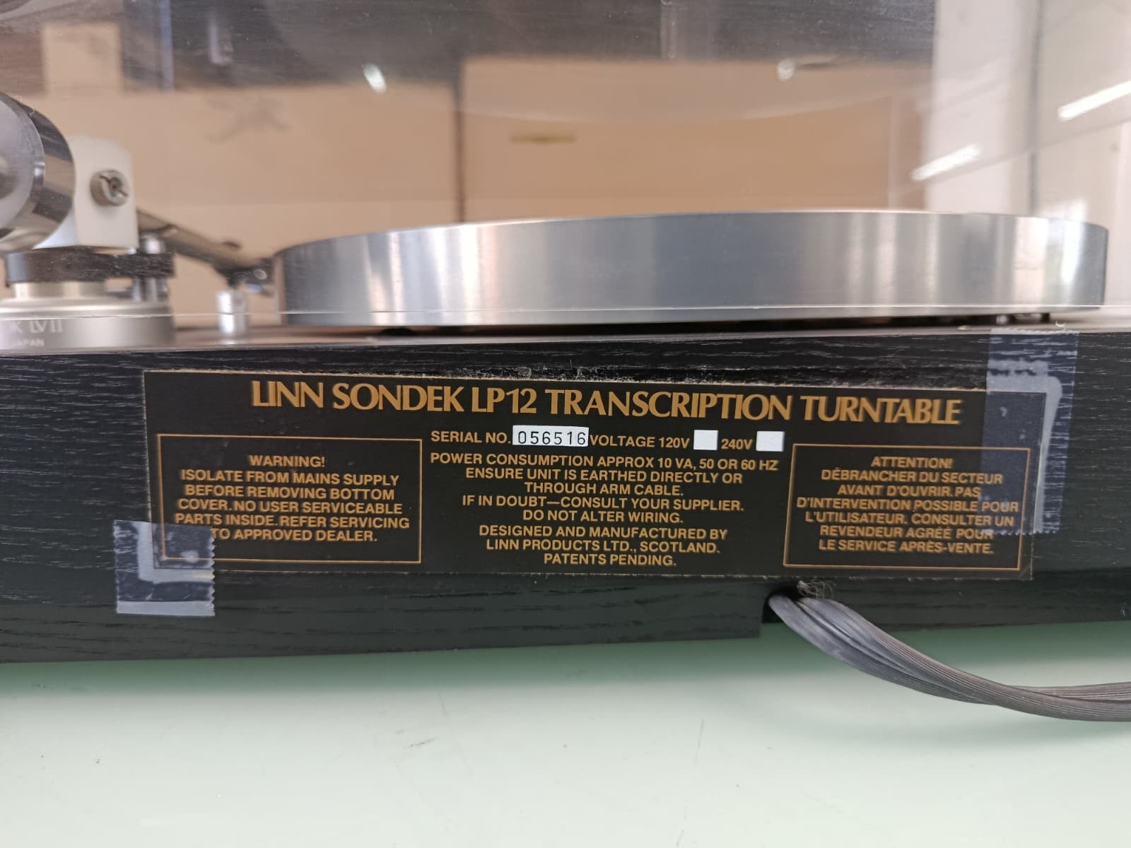 LINN SONDEK LP12 TURNTABLE WITH LINN ITTOK LVII TONEARM AND LINN K9 CARTRIDGE