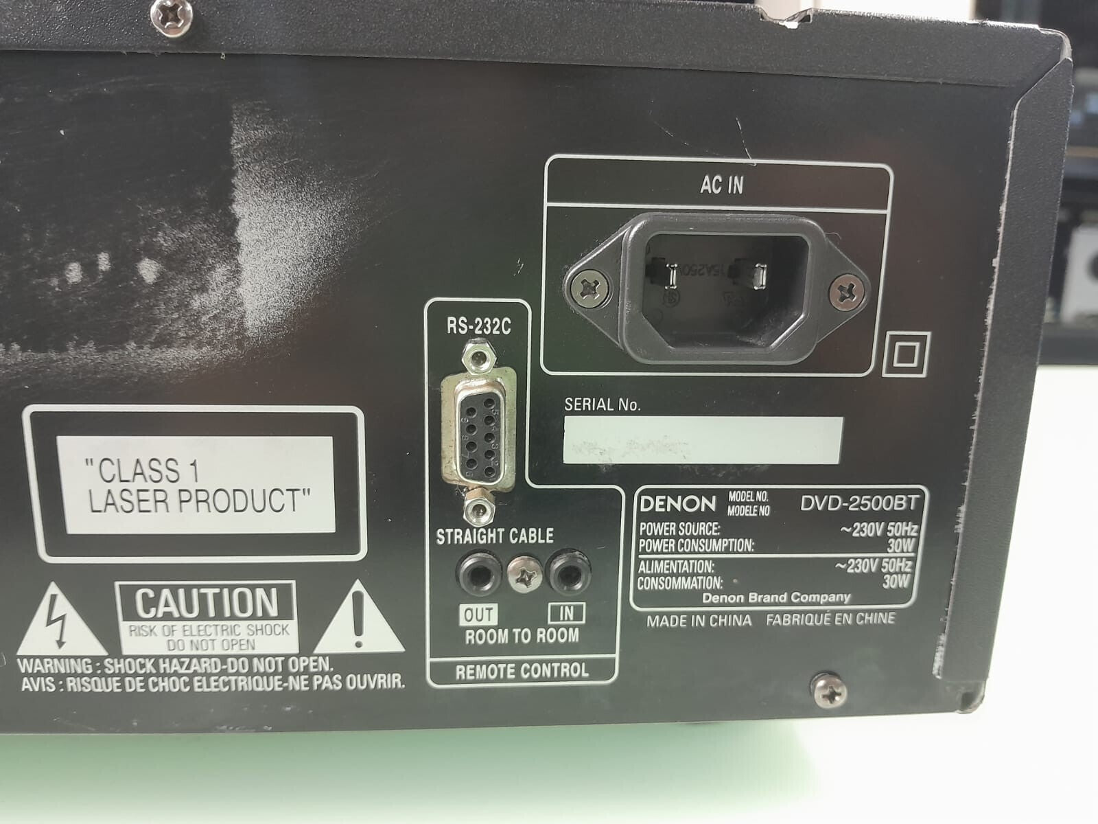 DENON DVD-2500BT BLU-RAY DISC TRANSPORT