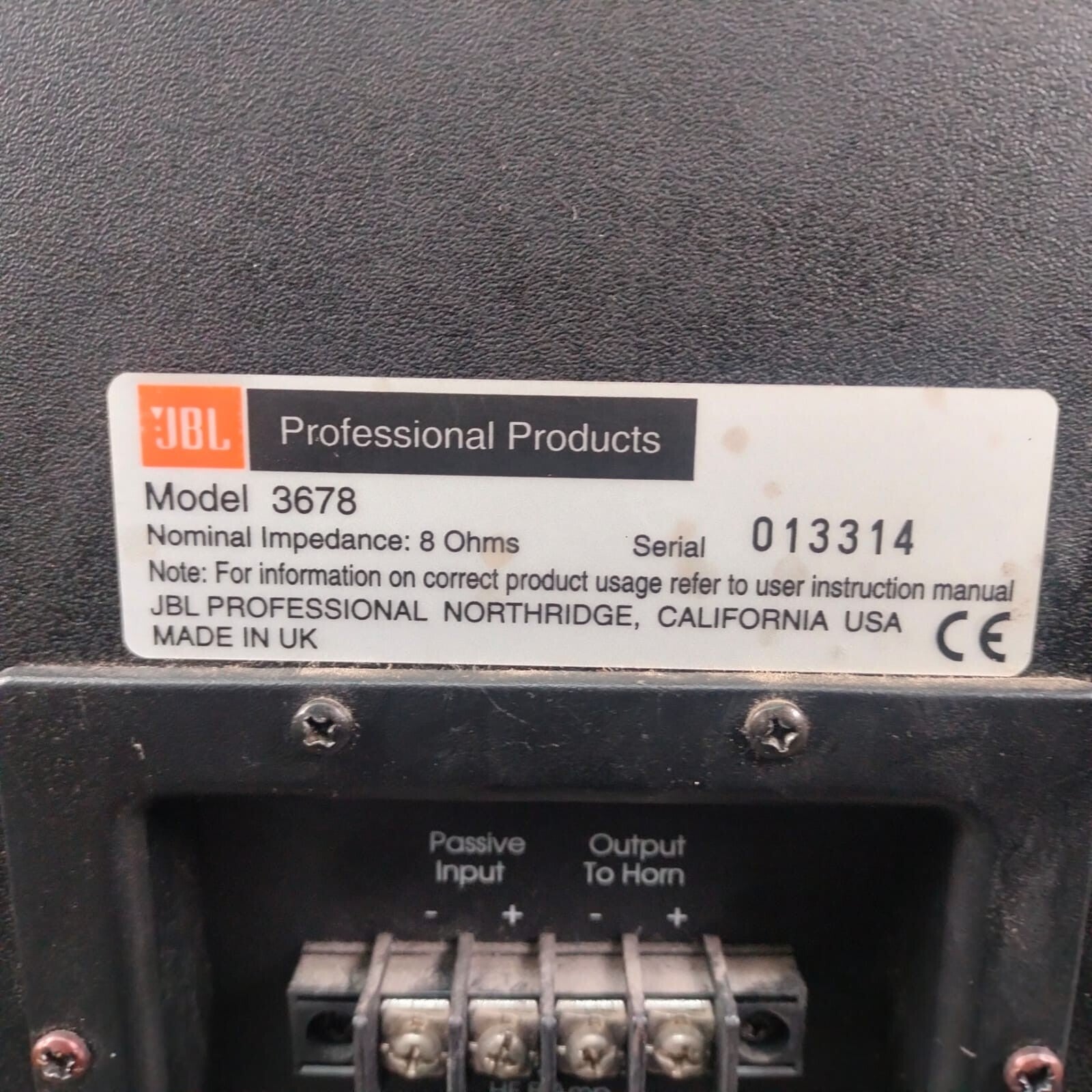 JBL 3678 Bass Subwoofers With JBL PRO 2425 HS Horn Tweeters