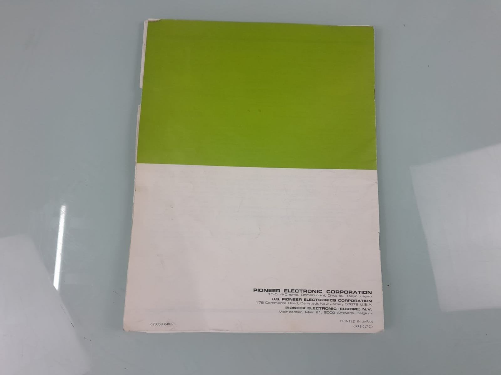 PIONEER PL 12D STEREO TURNTABLE OPERATING INSTRUCTIONS MANUAL