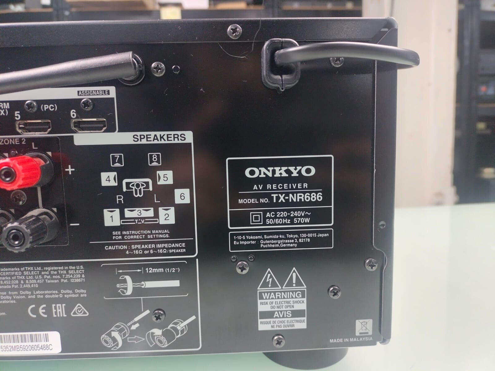 ONKYO TX-NR686 AV RECEIVER Dolby Atmos 4K 165w 7.2 DTS X