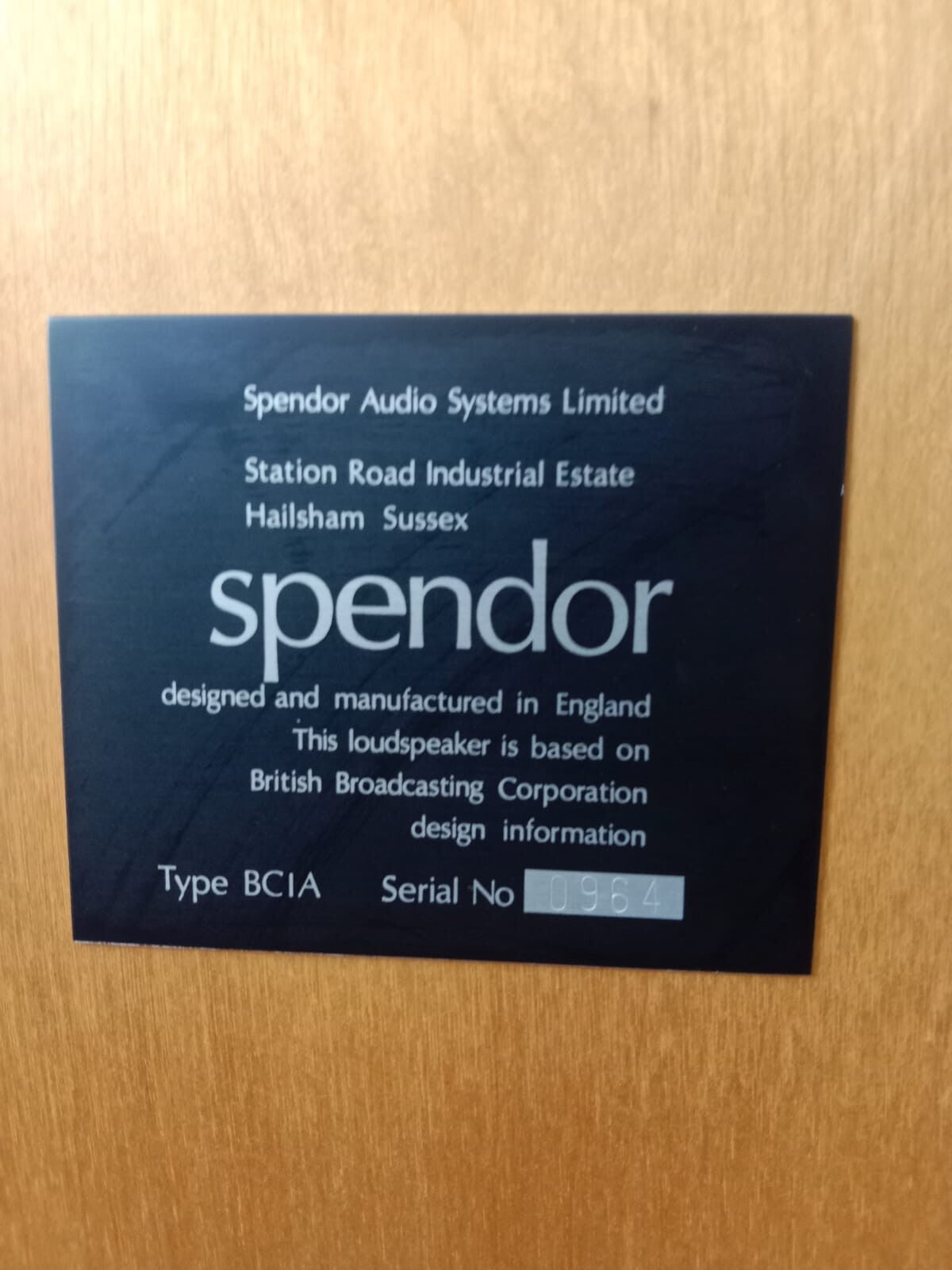Spendor BC1A With M50 power amplifier Single Speaker Only