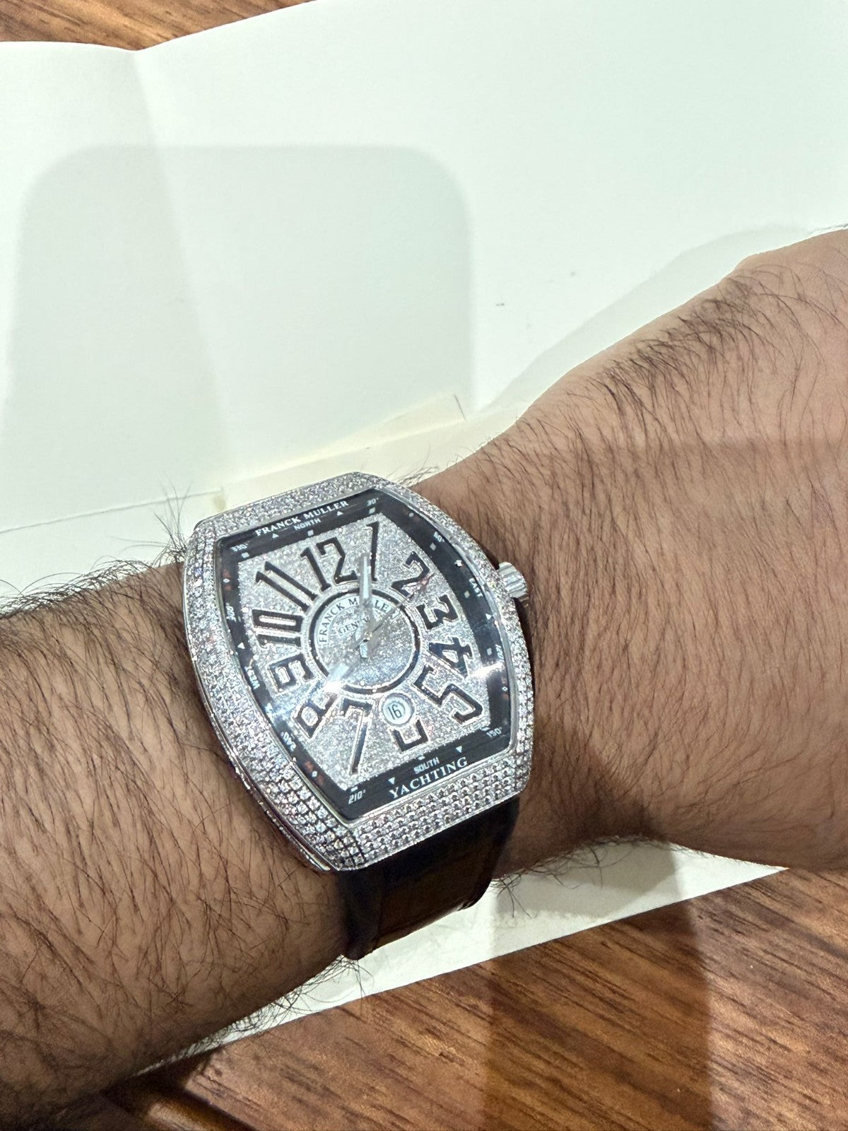 FRANCK MULLER VANGUARD DIAMOND ICED MASTER COMPLICATIONS V 45 SC DT YACHTING