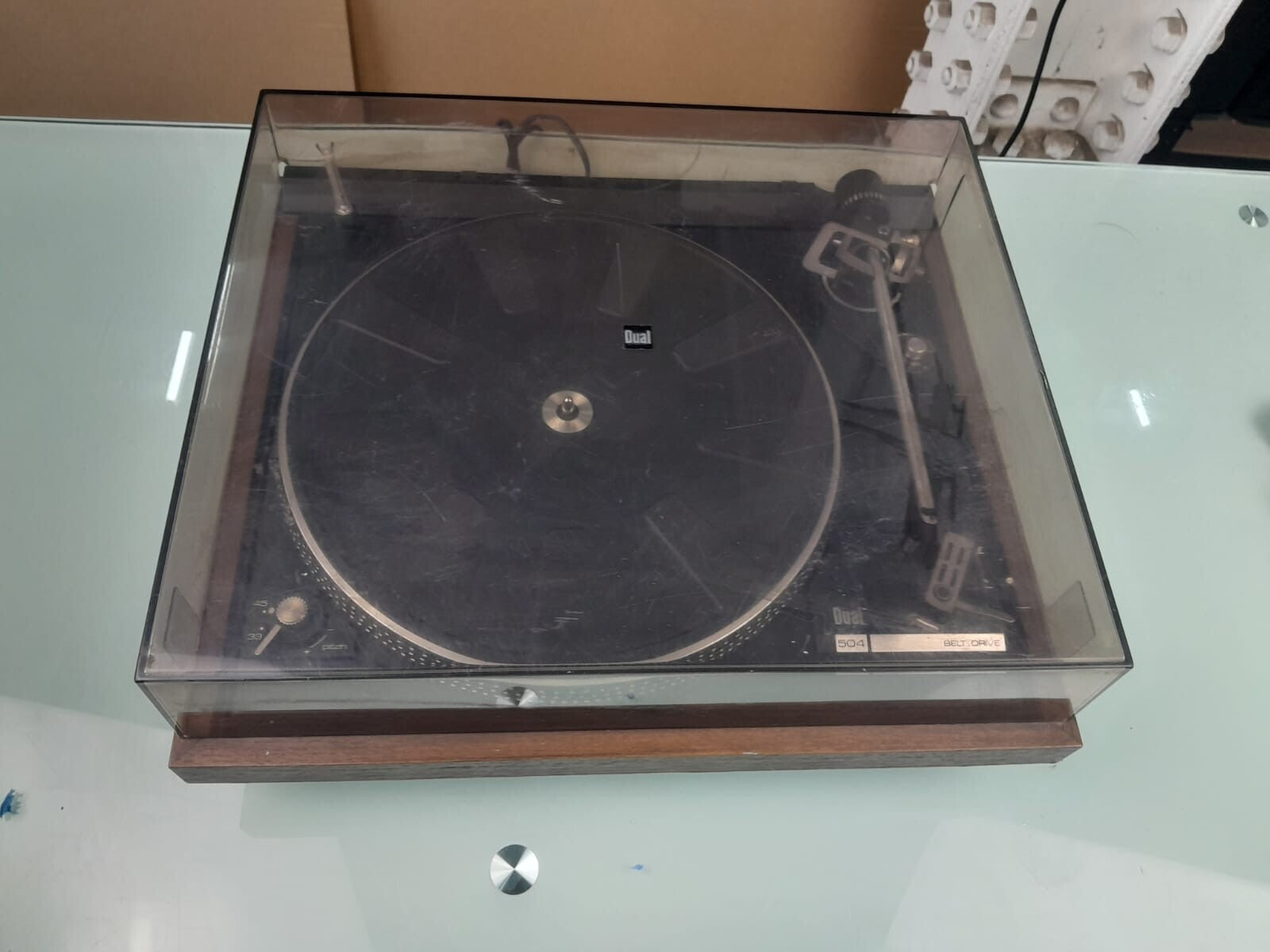 DUAL 504 BELT DRIVE TURNTABLE WITH DMS 240 E CARTRIDGE