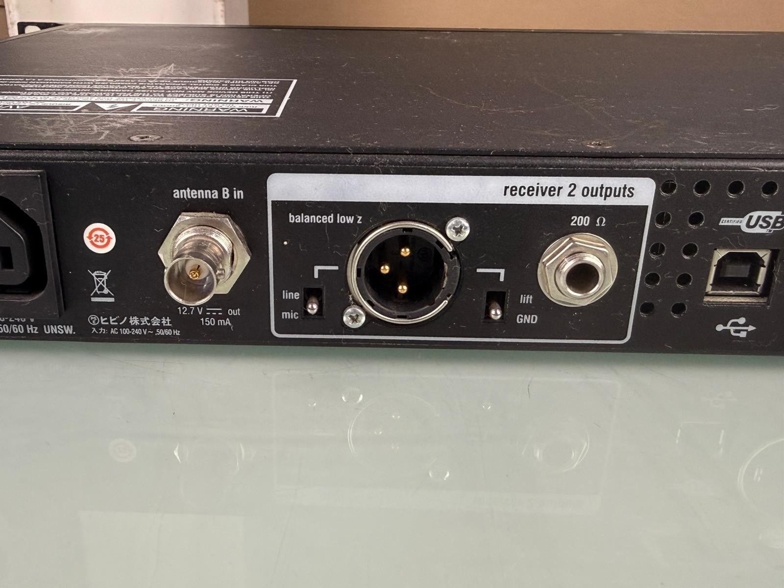 Shure UR4D J5E Dual Channel Wireless Receiver 578-638 MHz #002