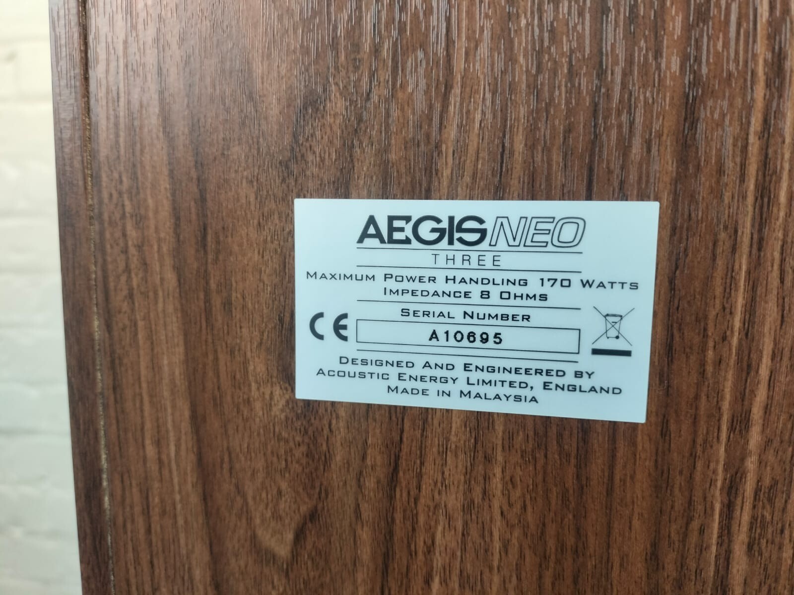 ACOUSTIC ENERGY AEGIS NEO THREE FLOOR STANDING SPEAKERS