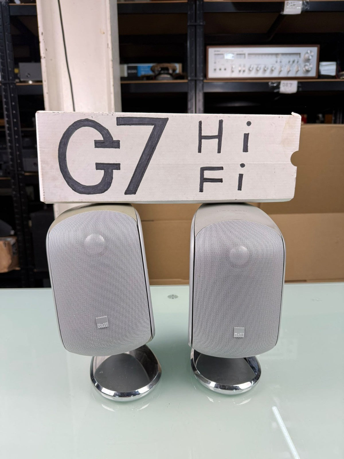 BOWERS & WILKINS B&W M 1 MK1 SPEAKERS WITH TABLE STAND #003