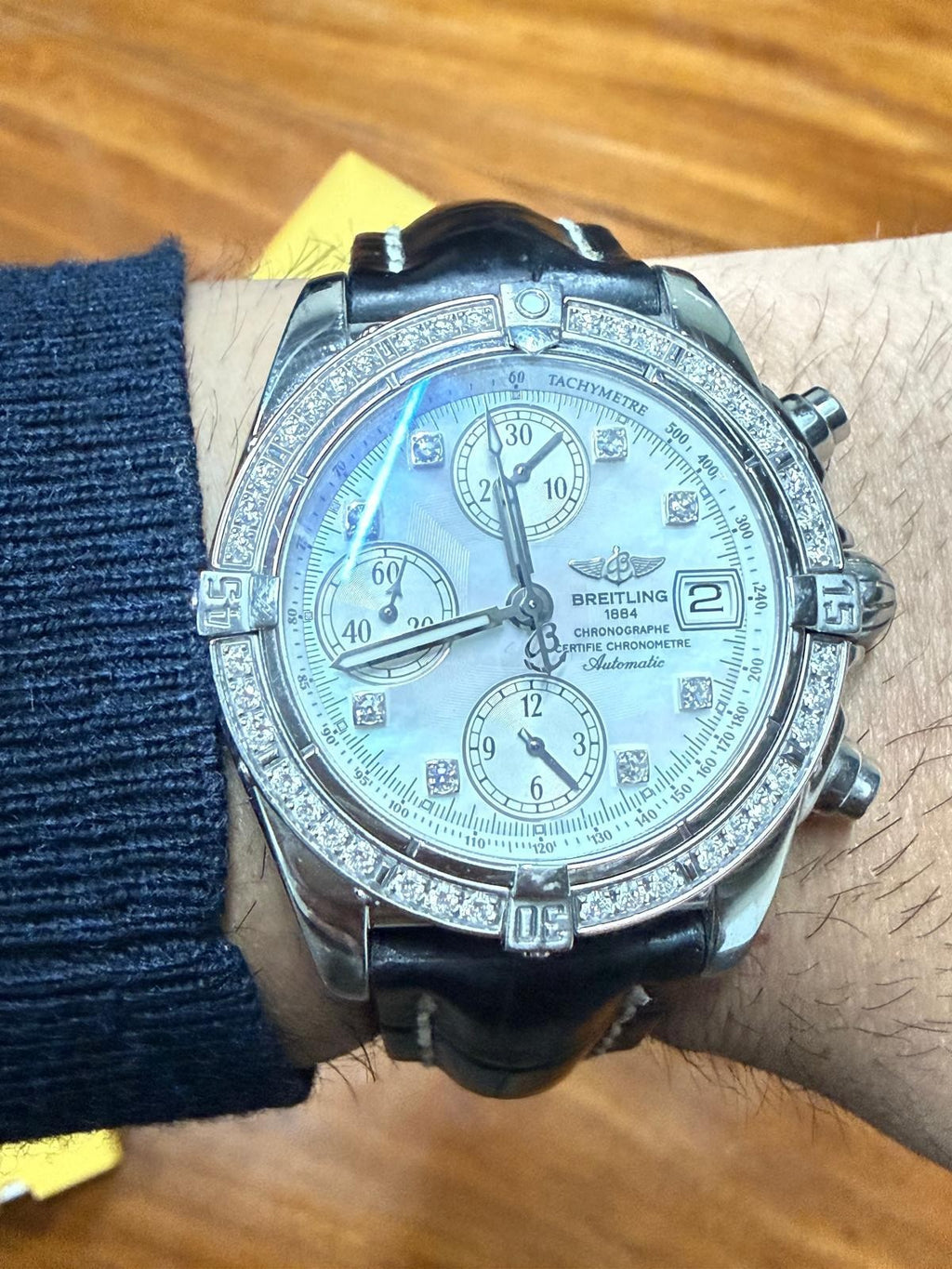 SERVICED! BREITLING 1884 CHRONO COCKPIT A13357 WATCH WITH BOX AND PAPERS