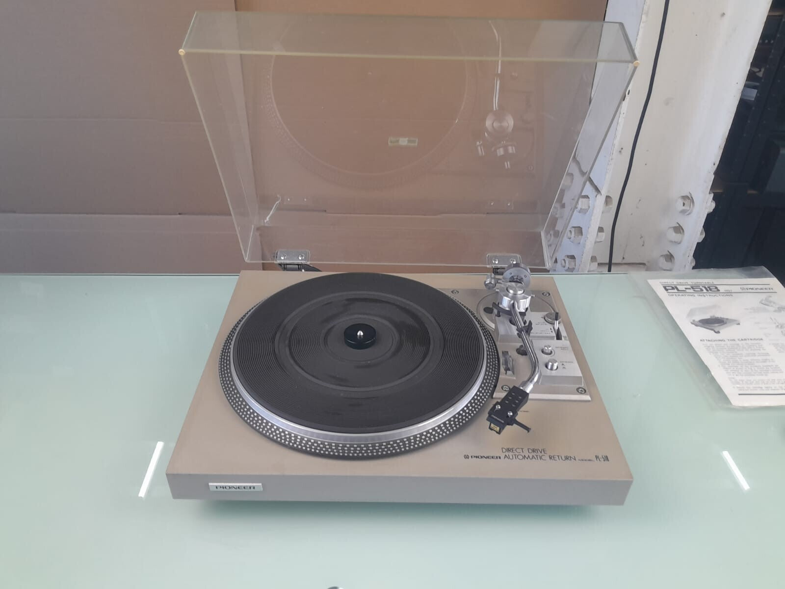 PIONEER PL 518 DIRECT DRIVE STEREO TURNTABLE WITH ADC 10E MK IV CARTRIDGE