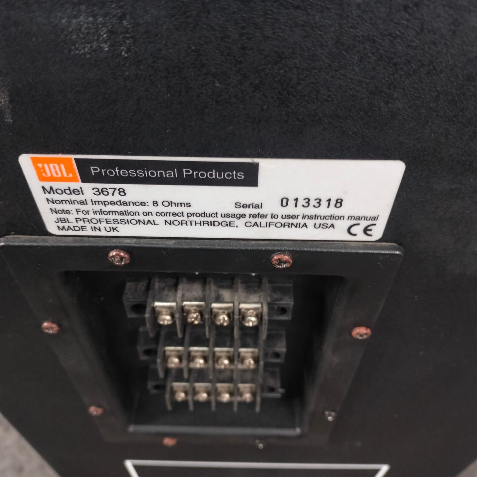 JBL 3678 Single Woofer Bass Box #005