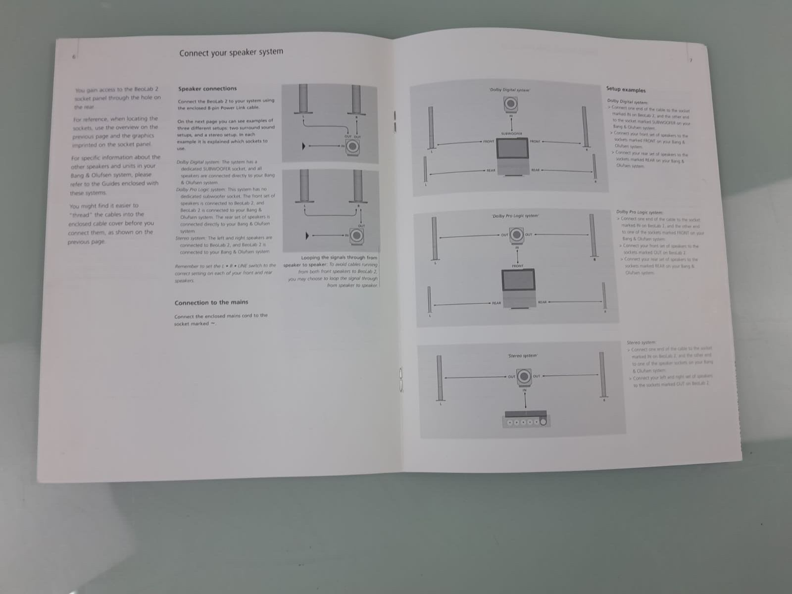BANG & OLUFSEN B&O BEOLAB 2 USER GUIDE / MANUAL