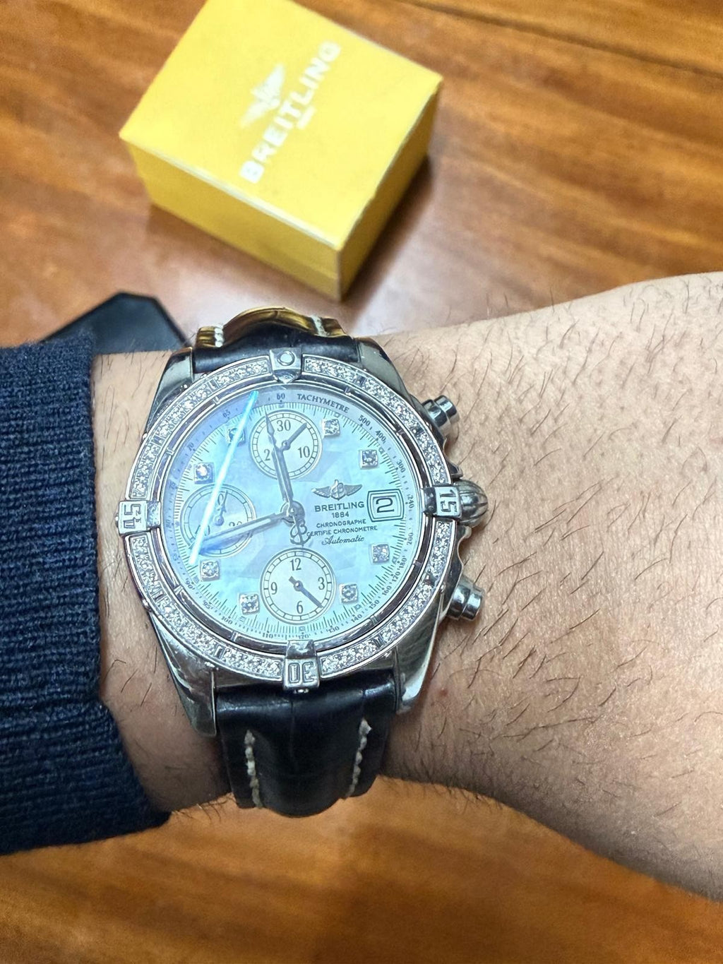 SERVICED! BREITLING 1884 CHRONO COCKPIT A13357 WATCH WITH BOX AND PAPERS