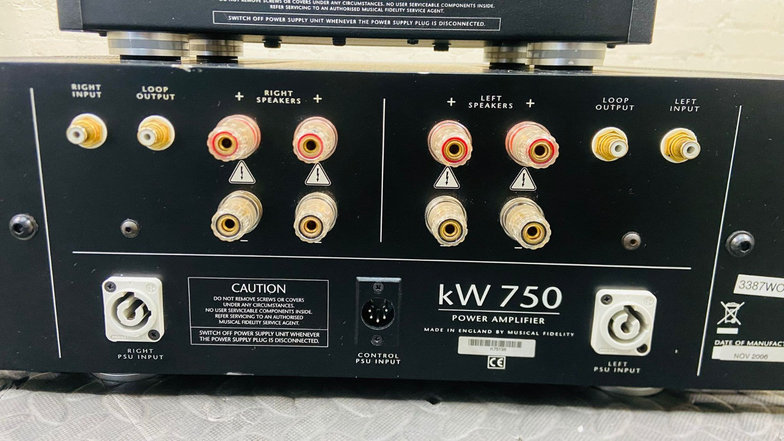 MUSICAL FIDELITY KW 750 POWER AMPLIFIER WITH KW 750 PSU POWER SUPPLY