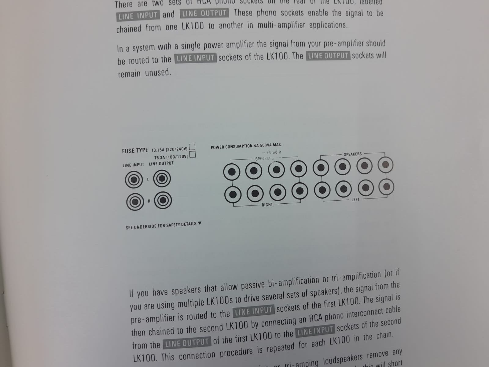 LINN LK 100 POWER AMPLIFIER OWNERS MANUAL