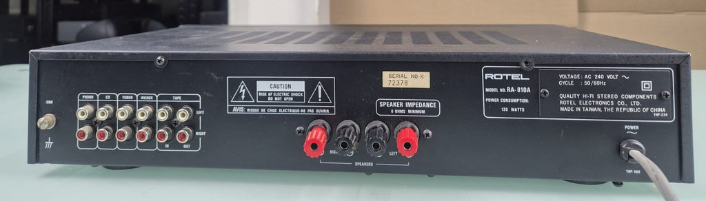 ROTEL RA 810A STEREO INTEGRATED AMPLIFIER