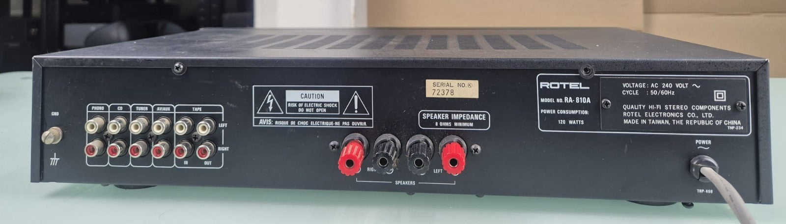 ROTEL RA 810A STEREO INTEGRATED AMPLIFIER