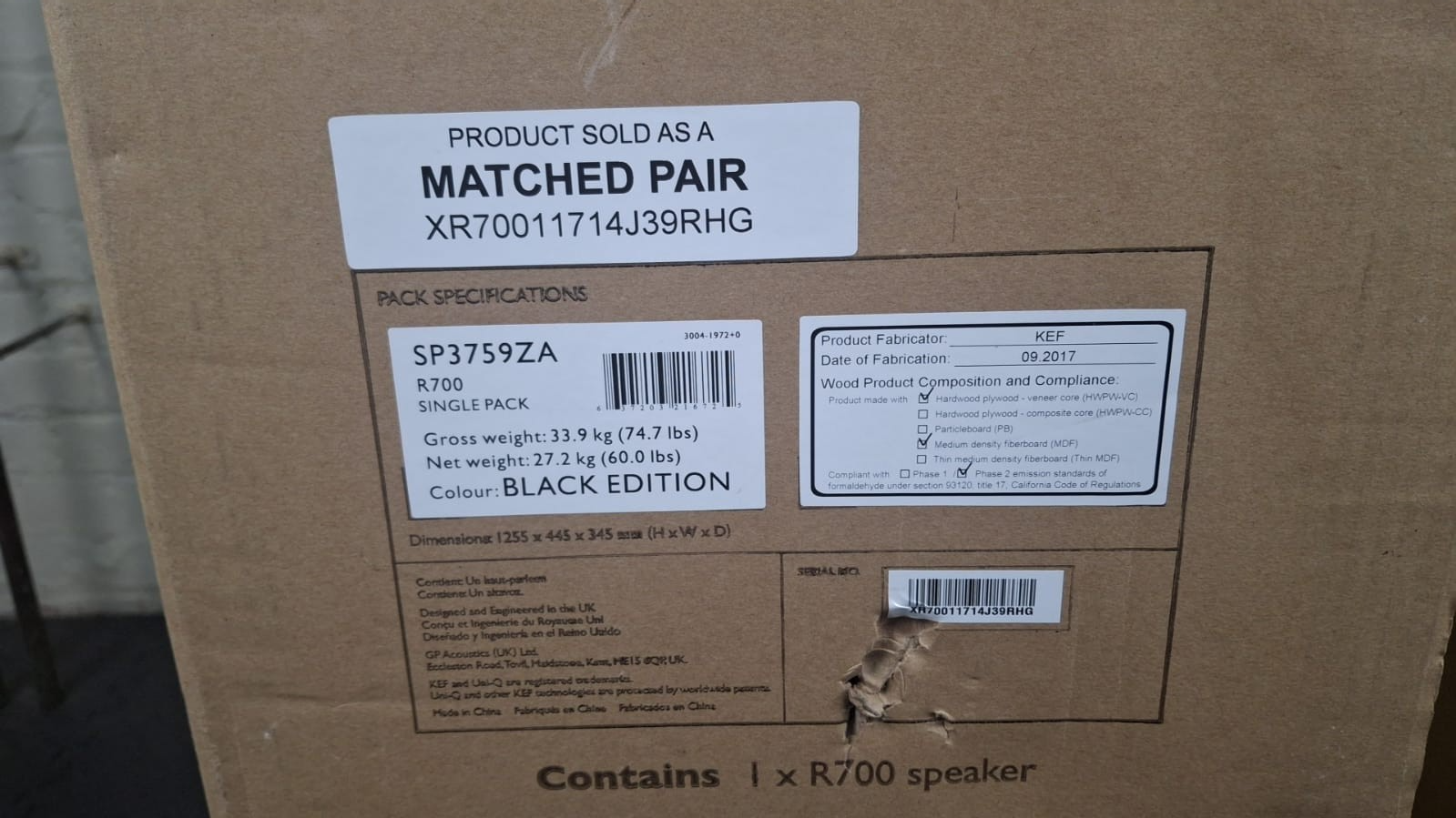 NEW SEALED KEF R700 FLOOR STANDING SPEAKERS