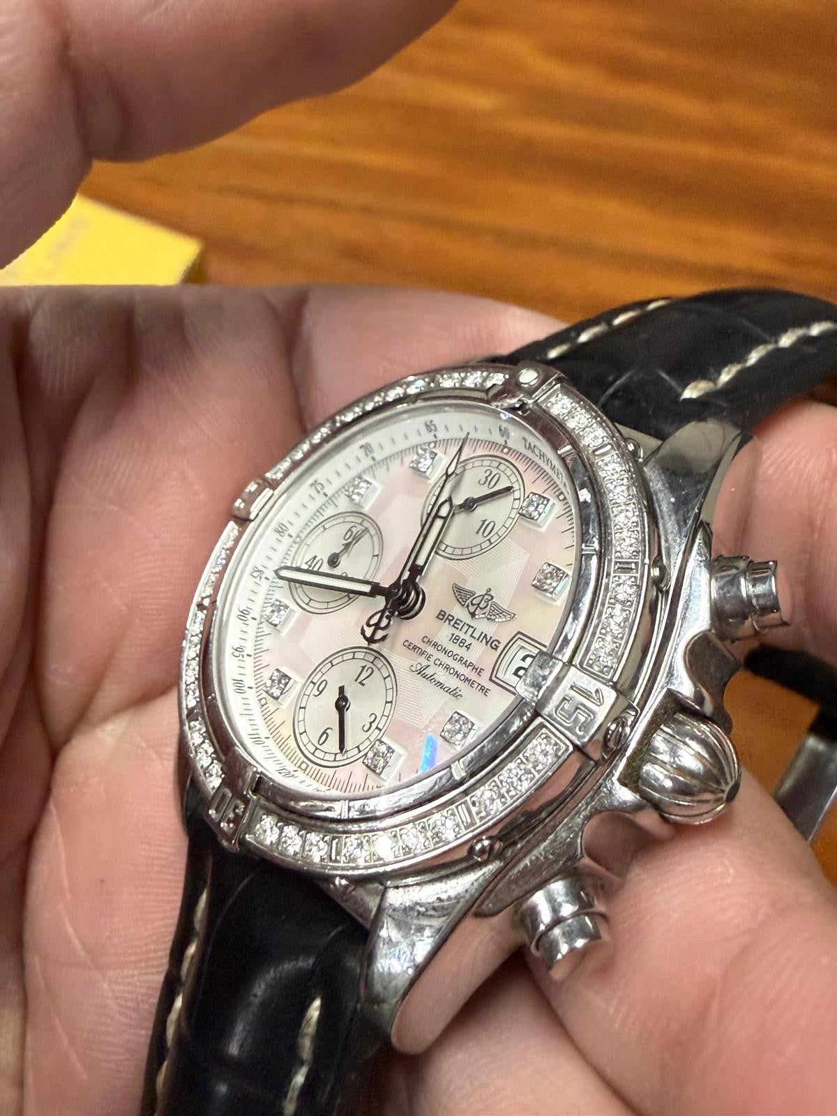 SERVICED! BREITLING 1884 CHRONO COCKPIT A13357 WATCH WITH BOX AND PAPERS