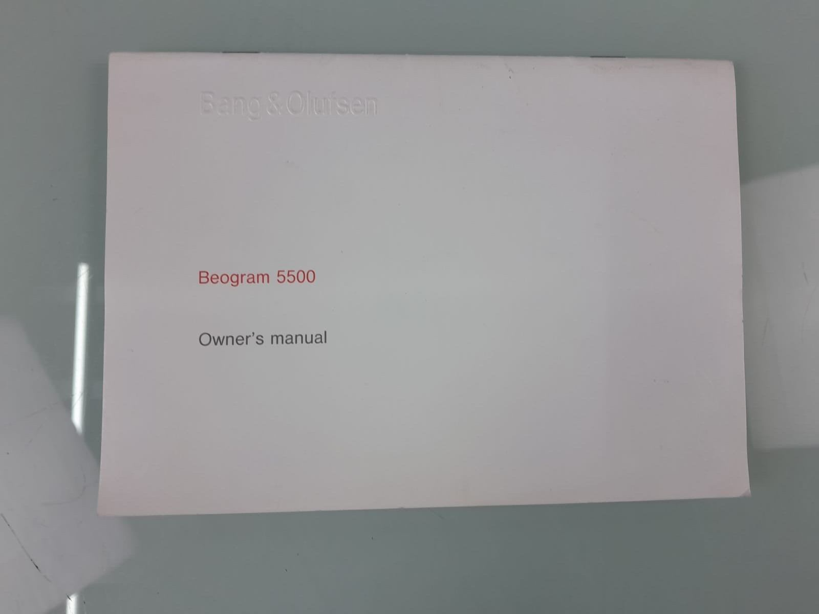 B&O BANG & OLUFSEN BEOGRAM 5500 OWNER'S MANUAL