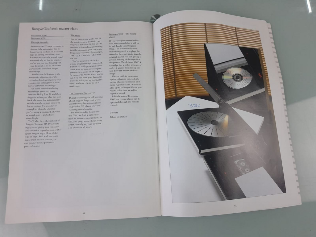BANG & OLUFSEN B&O 1988/1989 BROCHURE