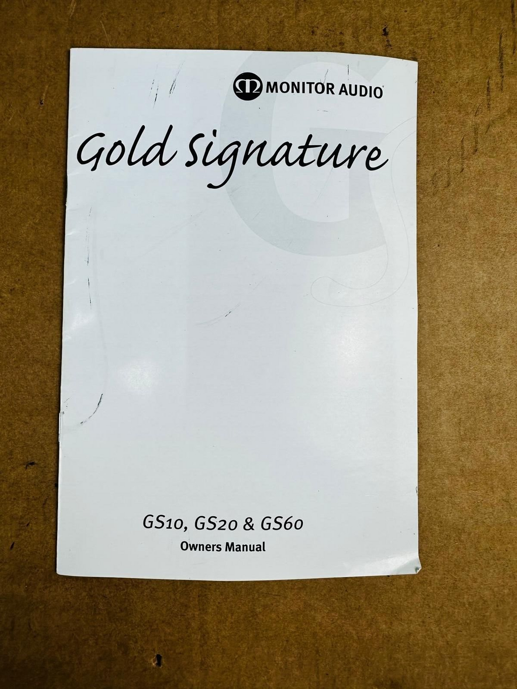 Monitor Audio Gold Signature Series Owner's Manual