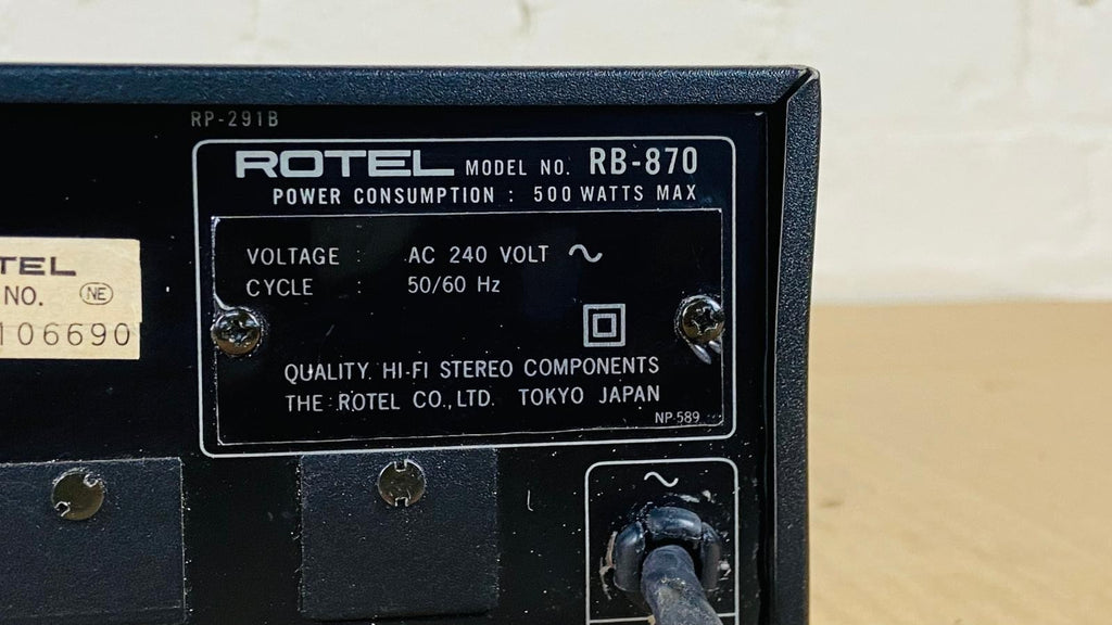 ROTEL RB 870 STEREO POWER AMPLIFIER