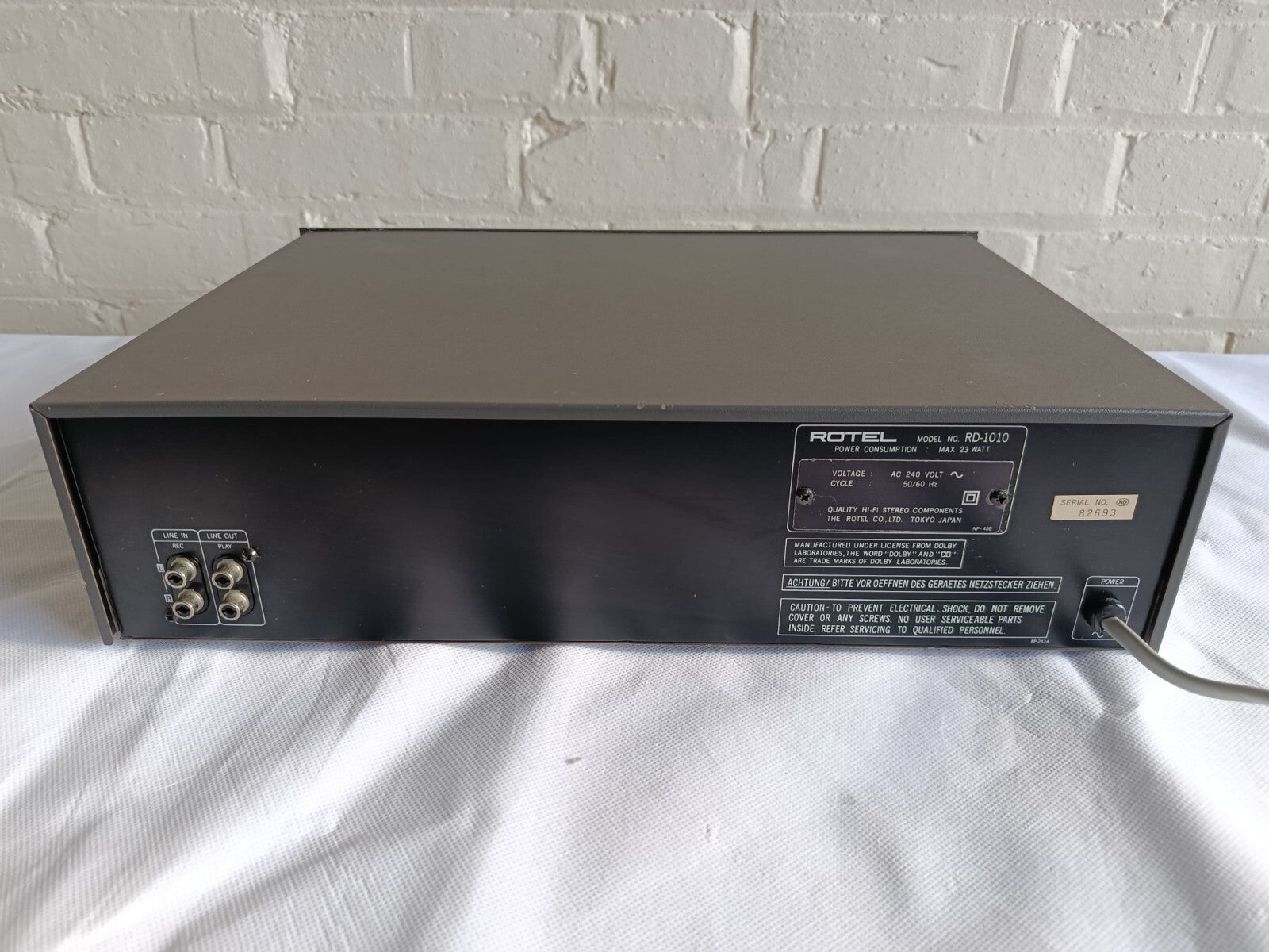 ROTEL RD 1010 STEREO CASSETTE TAPE DECK