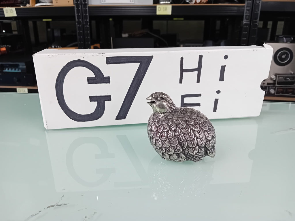 GUCCI MADE IN ITALY VINTAGE SILVER PEWTER QUAIL SUGAR CASTER