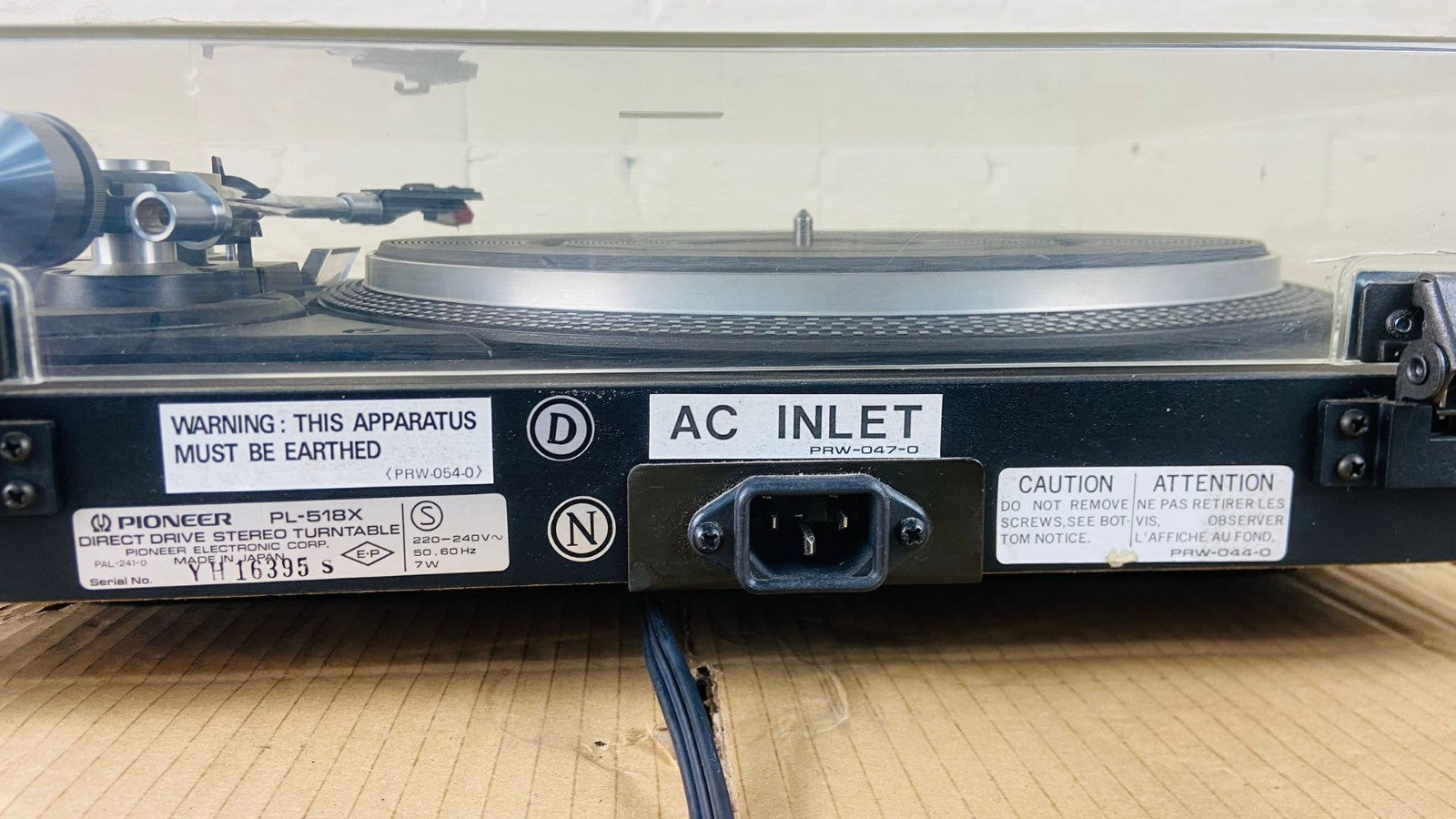 PIONEER PL 518X DIRECT DRIVE STEREO TURNTABLE WITH PIONEER ELEKTRA CARTRIDGE