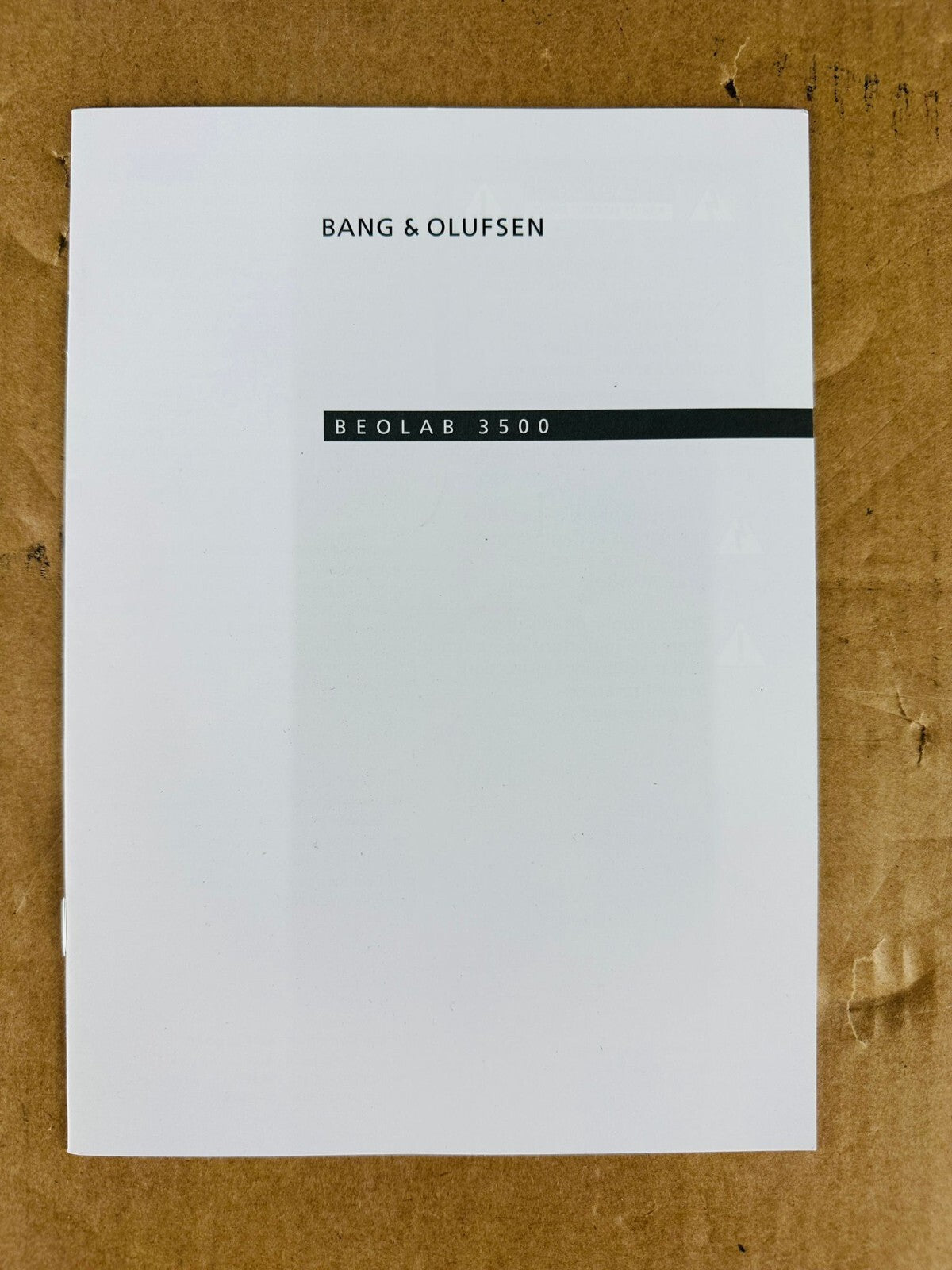 Bang & Olufsen B&O Beolab 3500 Manual