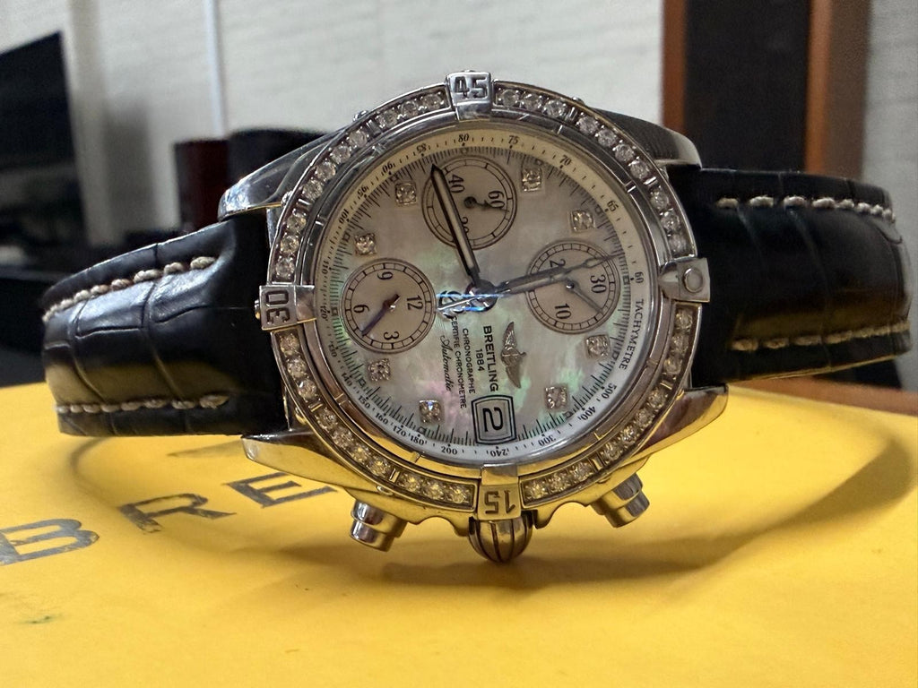 SERVICED! BREITLING 1884 CHRONO COCKPIT A13357 WATCH WITH BOX AND PAPERS
