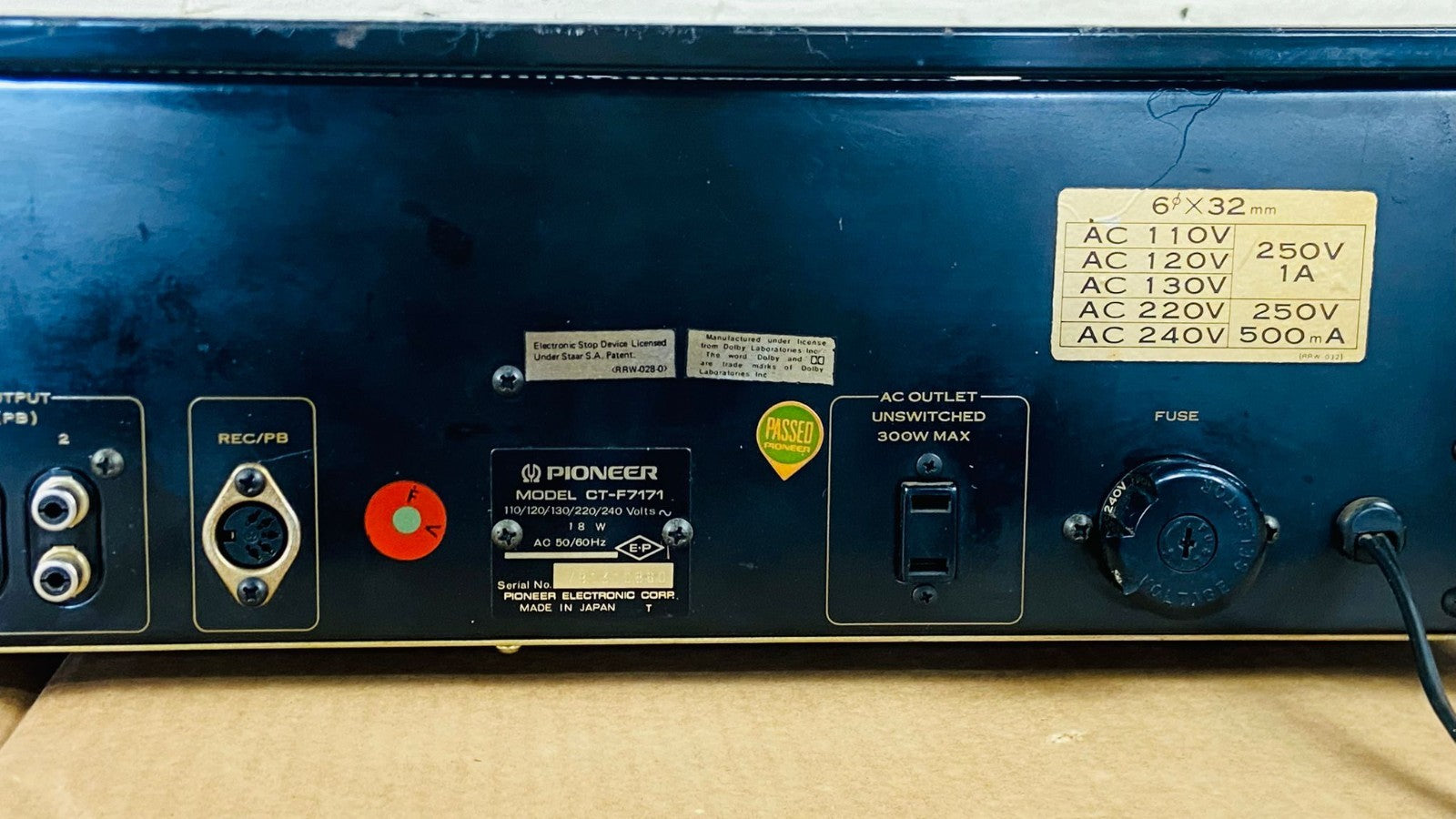 SERVICED PIONEER CT F7171 STEREO CASSETTE TAPE DECK