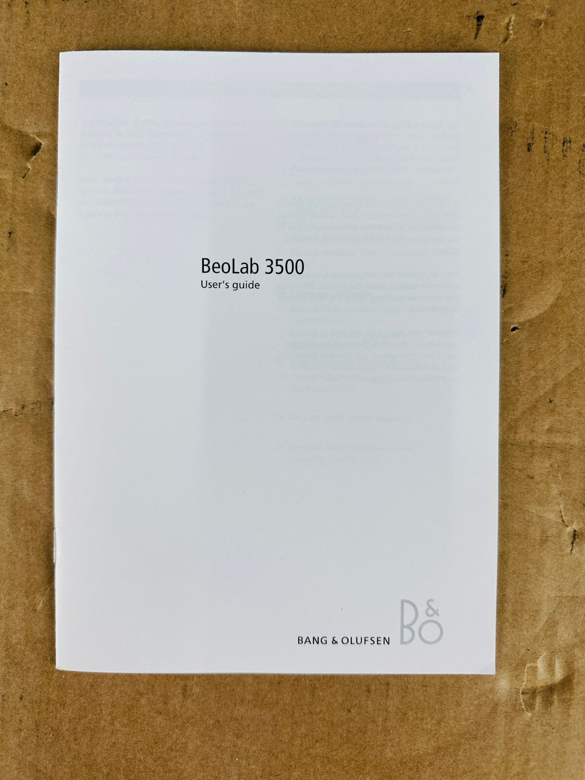 Bang & Olufsen B&O Beolab 3500 User's Guide