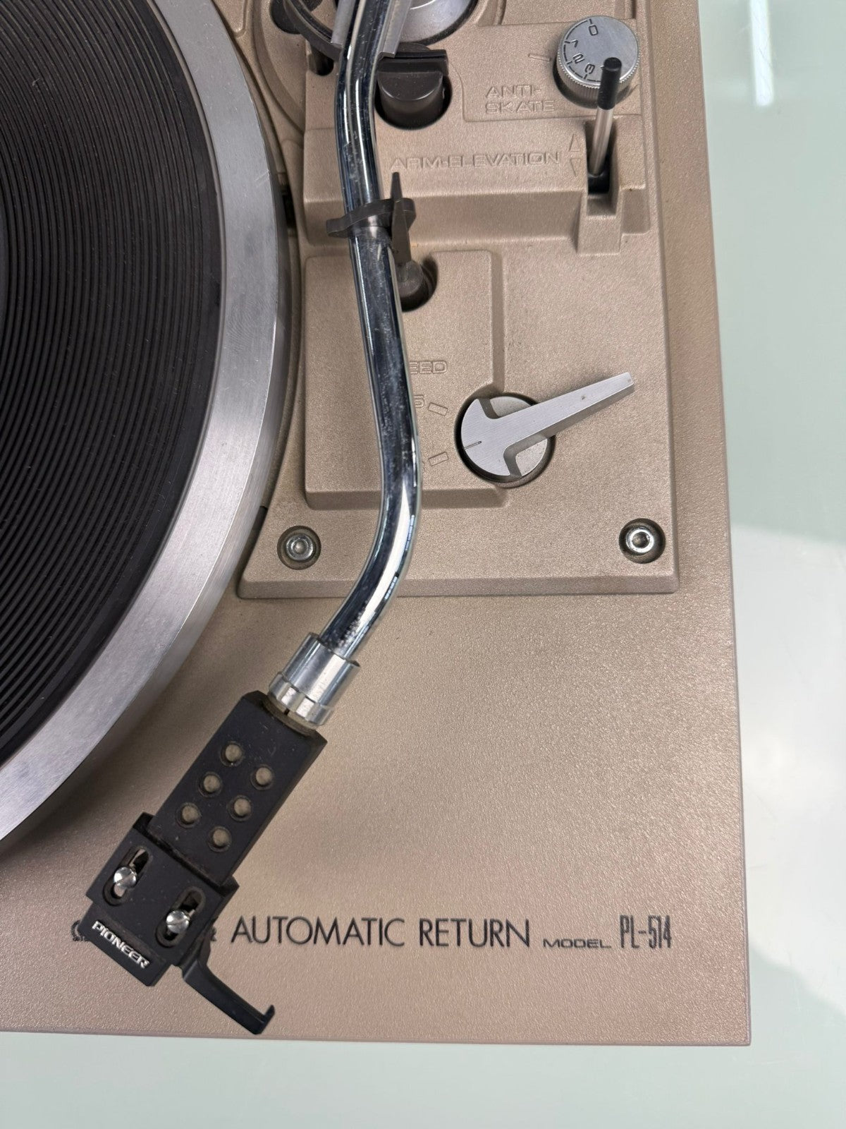 PIONEER PL 514 STEREO TURNTABLE WITH SHURE M75ED TYPE 2 CARTRIDGE