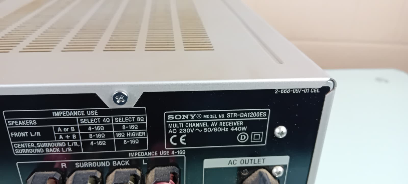 SONY STR DA1200ES MULTI CHANNEL AV RECEIVER WITH REMOTE