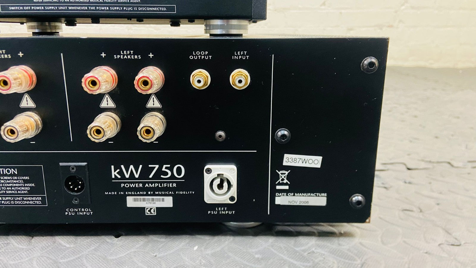 MUSICAL FIDELITY KW 750 POWER AMPLIFIER WITH KW 750 PSU POWER SUPPLY